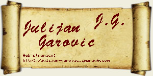 Julijan Garović vizit kartica